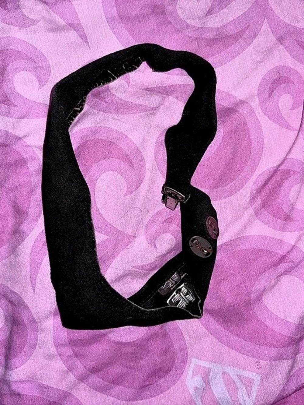 Vintage 80s/90s Black Suede Belt with Fasteners